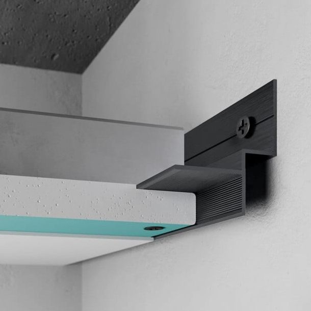 Perfil de sombra 10x25 mm sin recubrimiento, negro