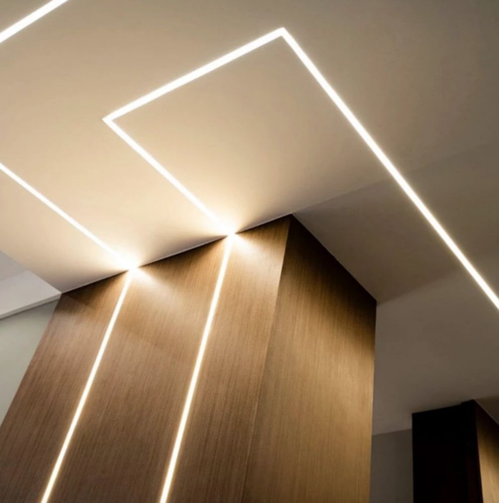 Perfil separador LED para placas de 15 mm con difusor de cartón yeso