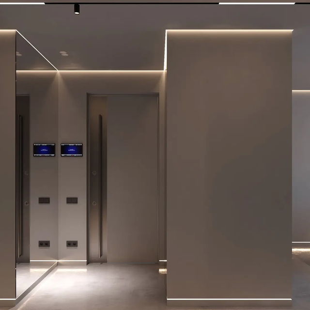 Perfil separador de sombra LED con difusor para techos de cartón yeso 16x22 mm blanco