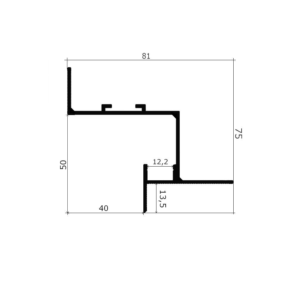 Perfil separador de sombra LED con difusor para techos de cartón yeso 40x50 mm blanco