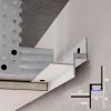 Perfil separador de sombra LED con difusor para techos de cartón yeso 16x22 mm blanco